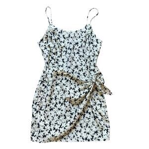 Uptown USA Black White Floral Mini Dress Size Medium